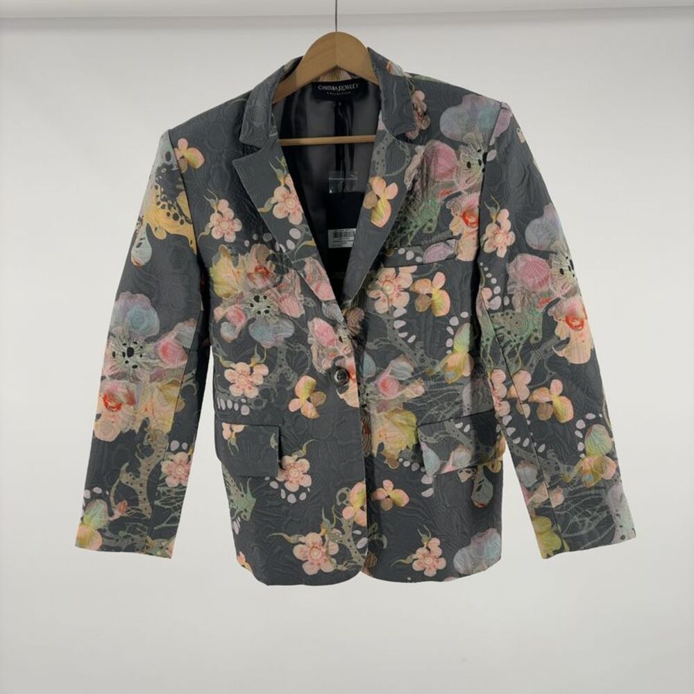 Cynthia Rowley Printed Brocade Oversized Blazer
